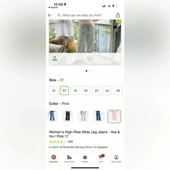 NWT AVA & VIV PINK WIDE LEG JEANS SIZE 17 - Picture 5 of 5